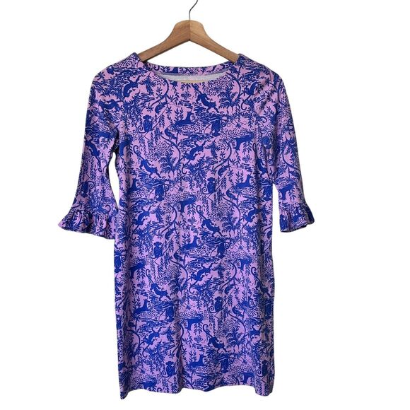 Lilly Pulitzer High Tide Dress Girls Unicorn Monkey Cat Butterfly XL 12/14 - Picture 1 of 9